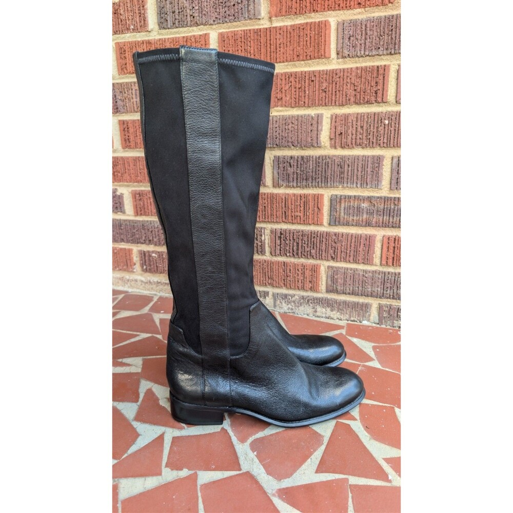 Nine West 'Joesmo' Knee High Leather & Textile Equestrian Riding Boots-Sz 10